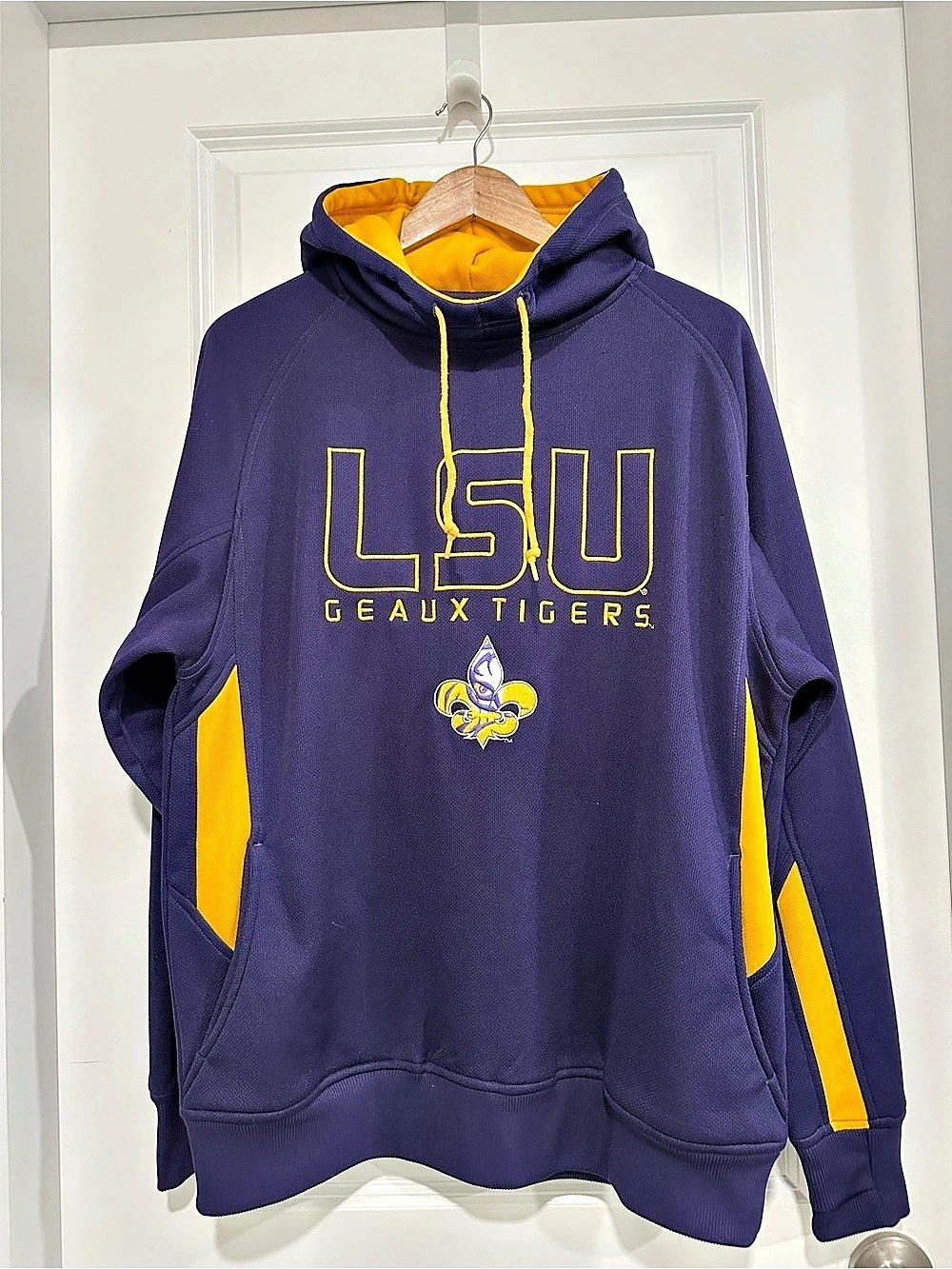 LSU Tigers Football Purple & Yellow Hoodie Majestic Section 101 Geaux Tigers